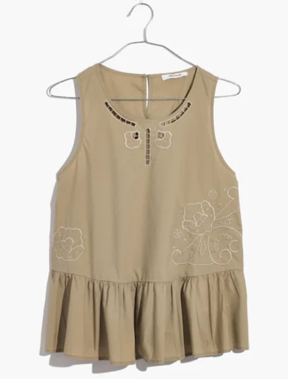 Madewell Embroidered Peplum Top